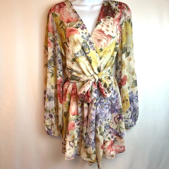 Express Dresses & Skirts - Express romper dress multi floral NWT